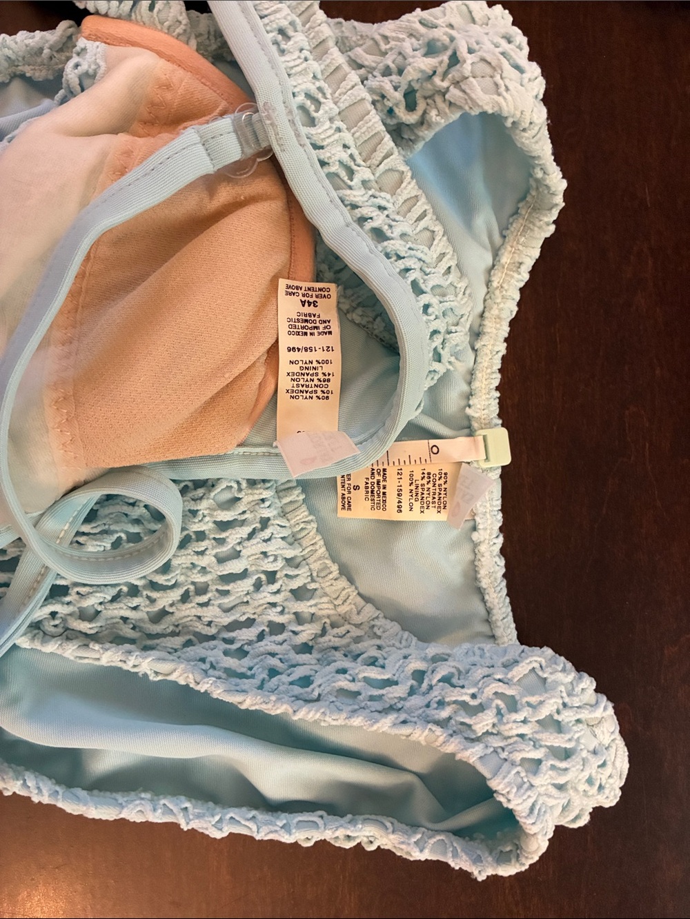 Y2K 3 piece Victoria Secret crochet bikini and wrap. Sz S / 34A - Picture 13 of 15